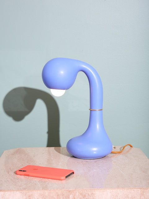 Cornflower blue Short Ceramic Table Lamp by Entler Studio.