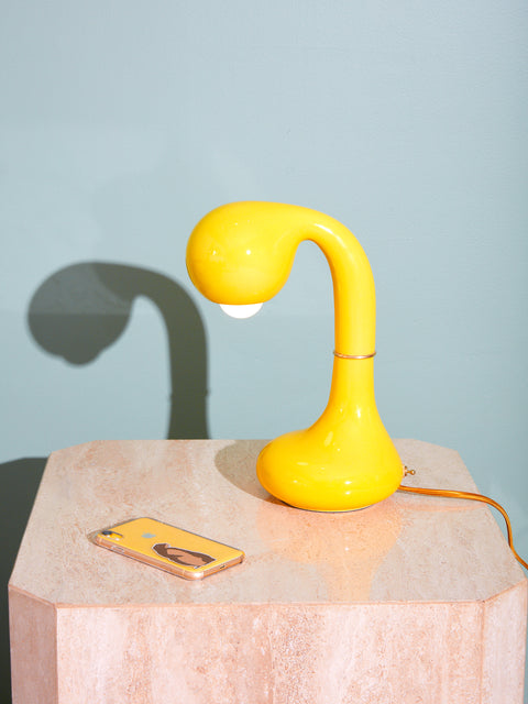 Yellow Short Ceramic Table Lamp by Entler Studio.