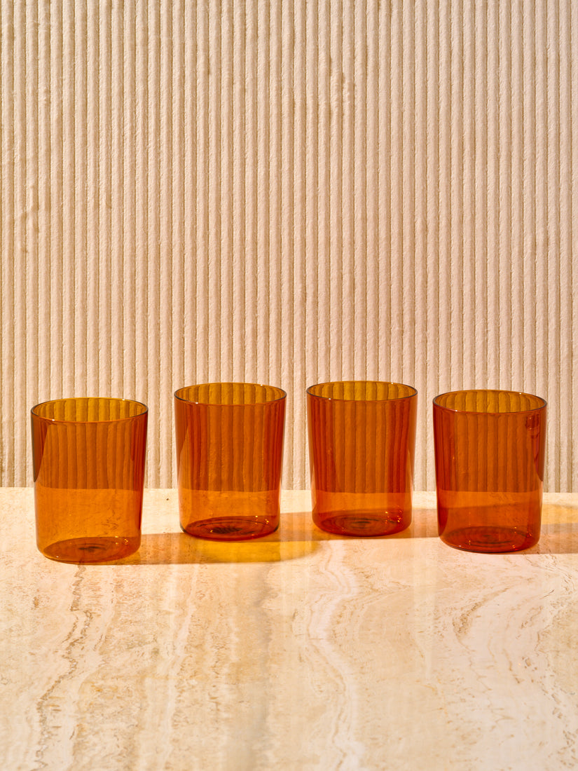 Four Amber Large Goblets by Maison Balzac.