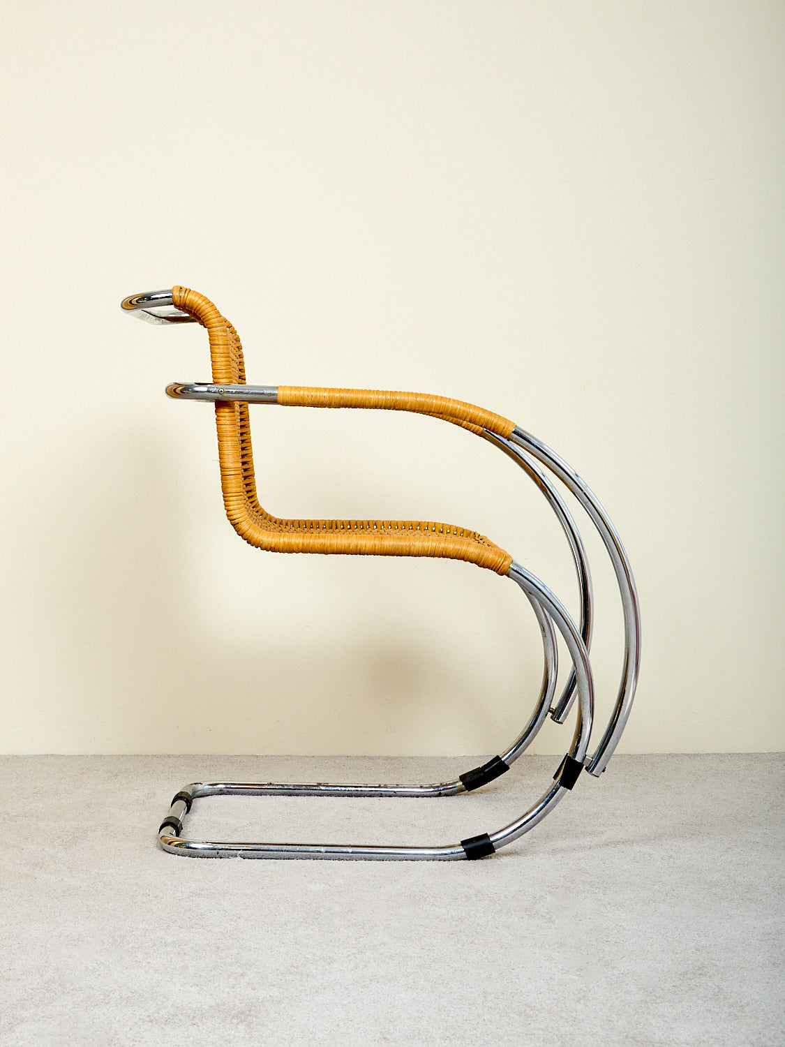 Vintage Cantilever Caned Armchair