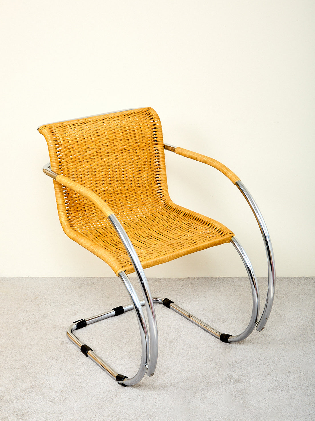 Vintage Cantilever Caned Armchair