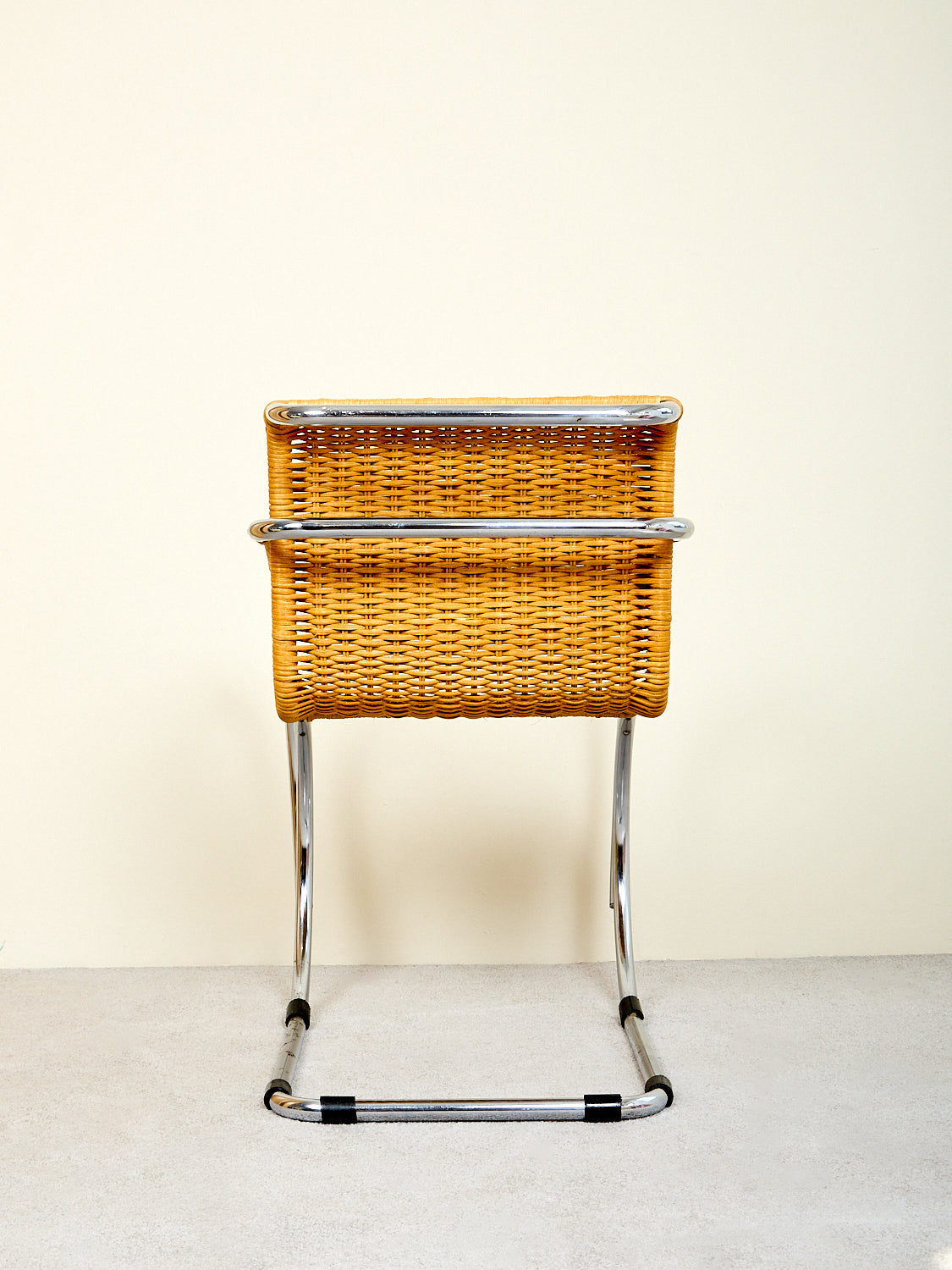 Vintage Cantilever Caned Armchair