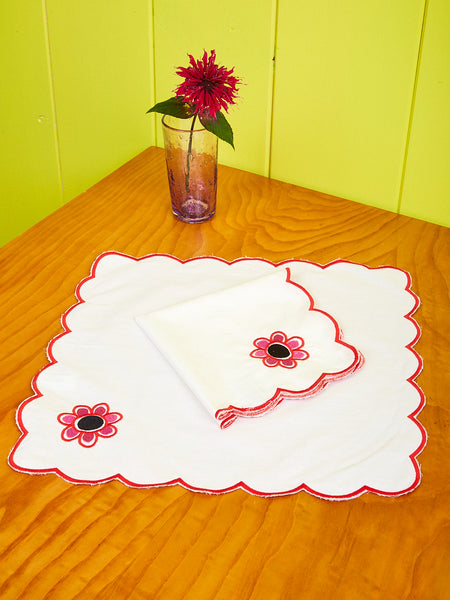 Dreamtimes Branch Flower Cloth Napkins Set of 6,Reusable Washable