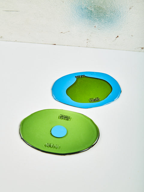 A pair of Green and Blue Table-Mates.