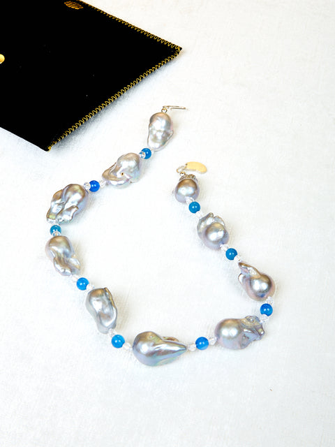Host Necklace with Baroque Pearls and Beads