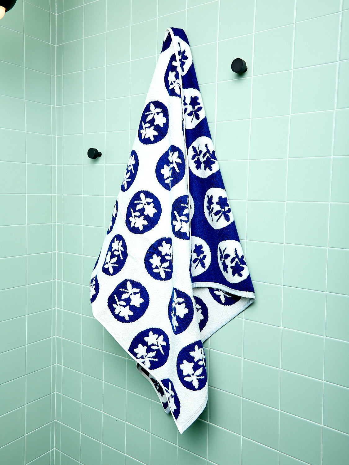 Navy Pattern Towels Set of 5