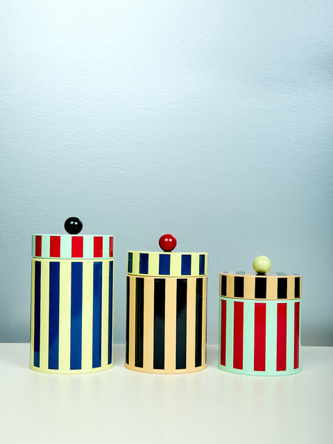 Striped Canister Set of 3