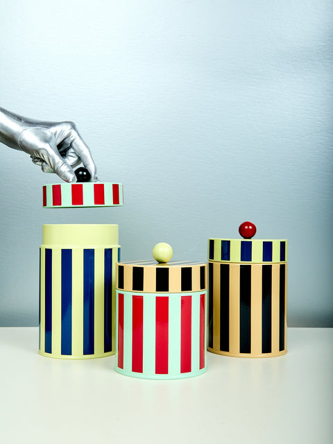 Striped Canister Set of 3
