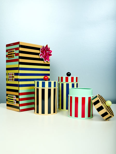 Striped Canister Set of 3