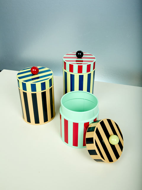 Striped Canister Set of 3