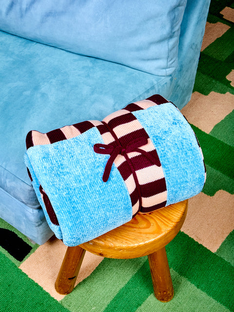 Tile Patch Chenille Throw Blanket