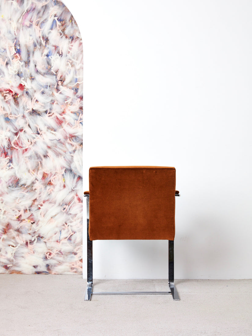 Backside of the Brno Chair in Caramel.