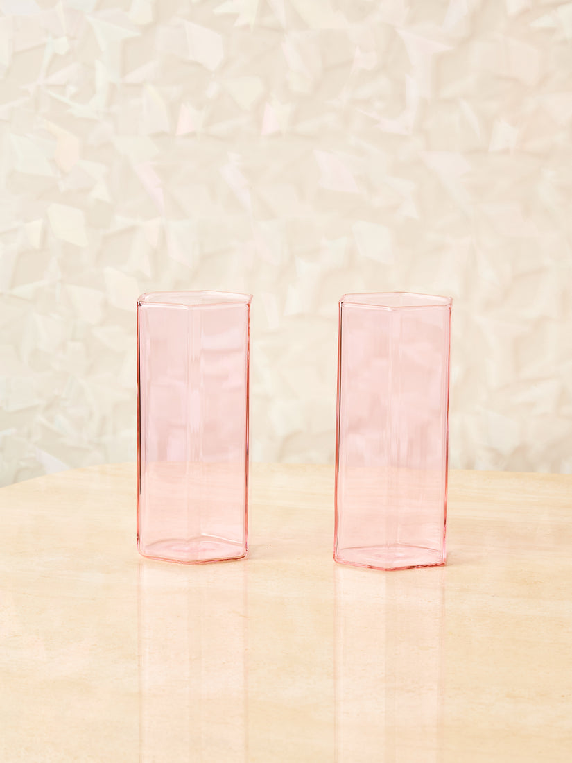 A pair of Pink Coucou Glasses by Maison Balzac.