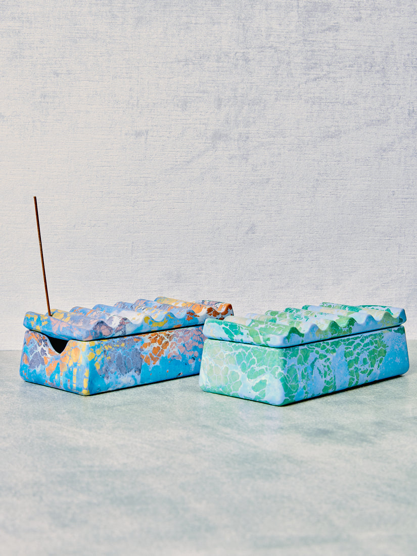 Concrete Boxes by Concrete Cat in Blue Multicolor and Green/Blue.