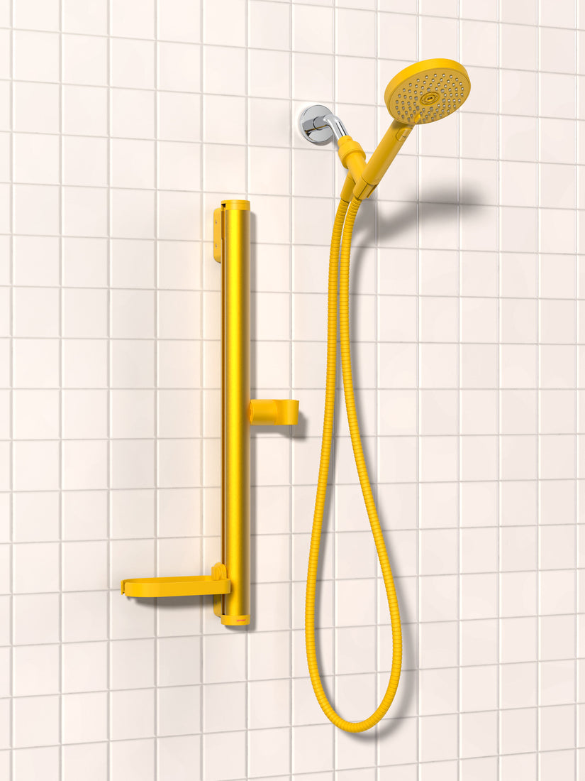 A yellow Minimalist Shower Head by Sproos.