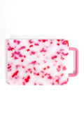 Pink and white small chopping block by Fredericks and Mae.