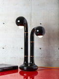 Black Two Globe Entler lamp. 