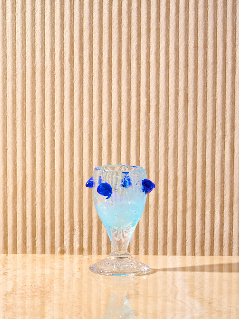 The Egg Cup by La Romaine Editions in blue with darker blue.