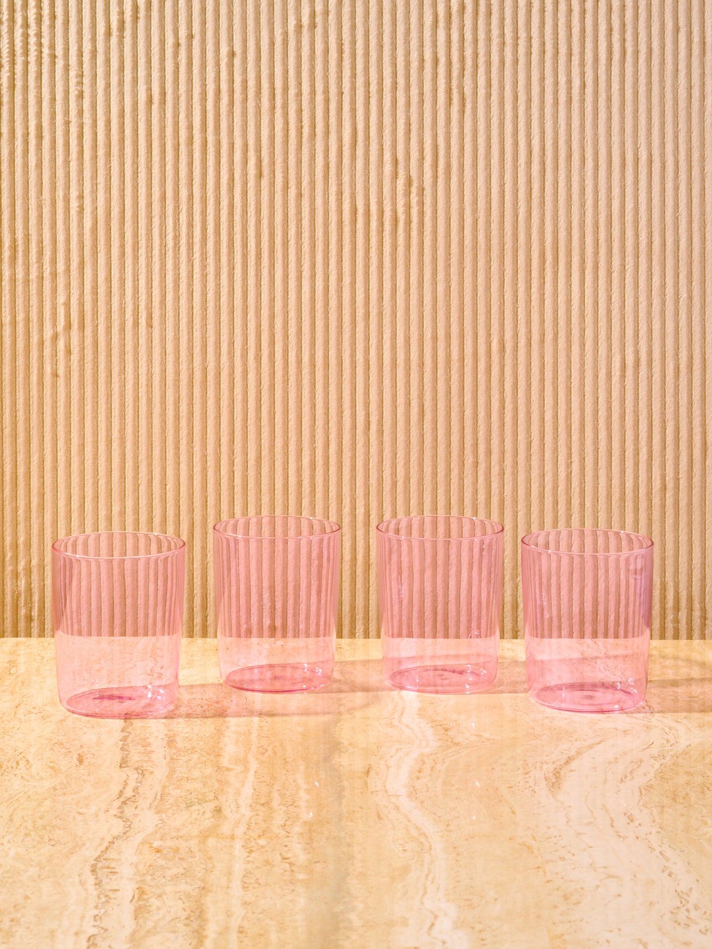 Four Pink Large Goblets by Maison Balzac.