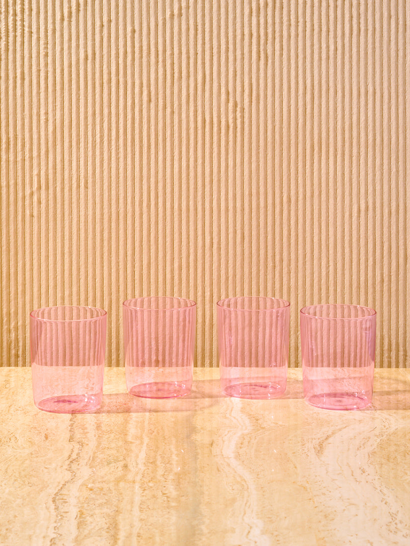 Four Pink Large Goblets by Maison Balzac.
