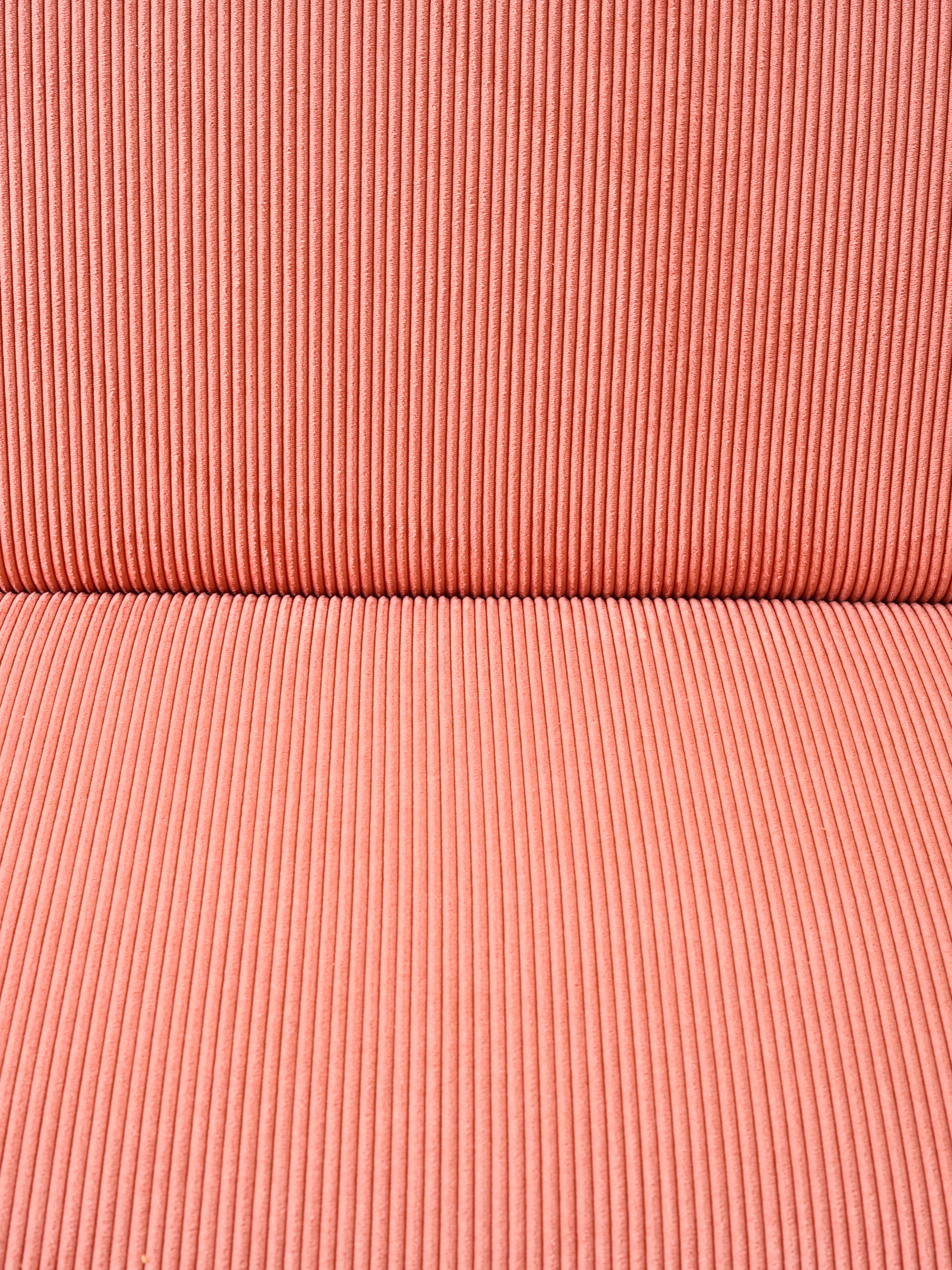 Close up of Pink Corduroy fabric upholstery