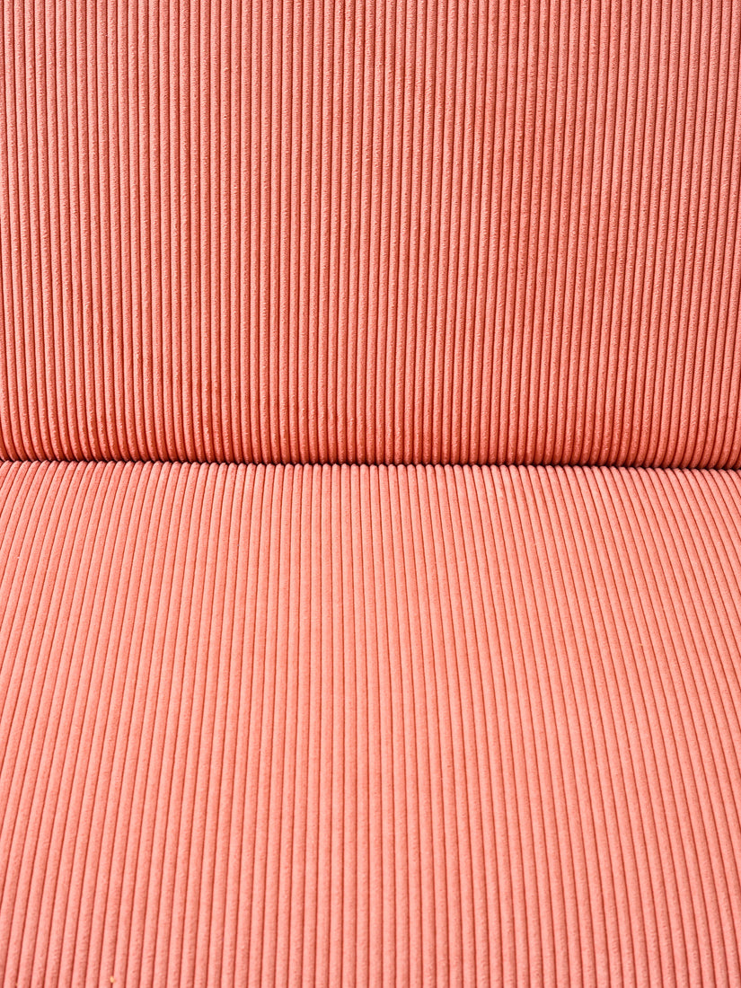 Close up of Pink Corduroy fabric upholstery
