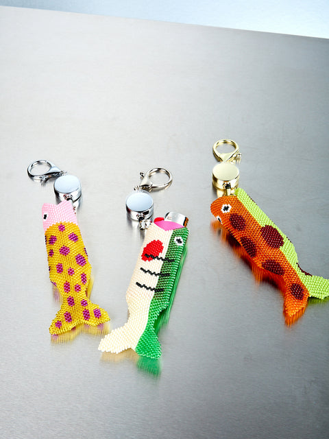 Beaded Fish Lighter Holder
