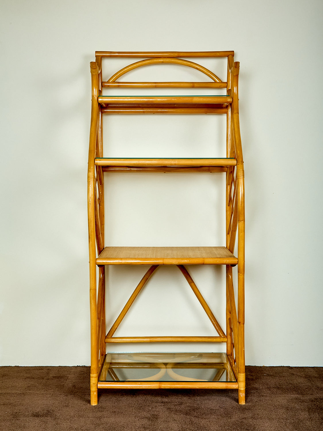 Vintage French Rattan Etagere