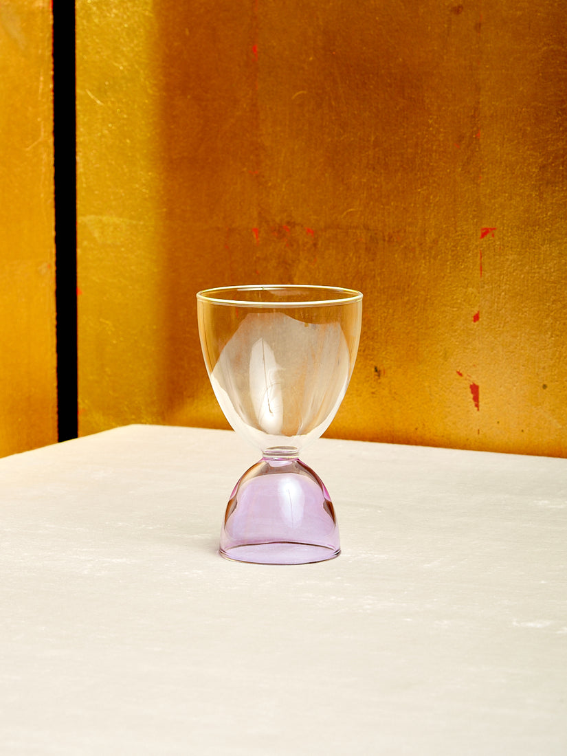 A single clear top lavender bottom Cocktail Glass by Mamo.
