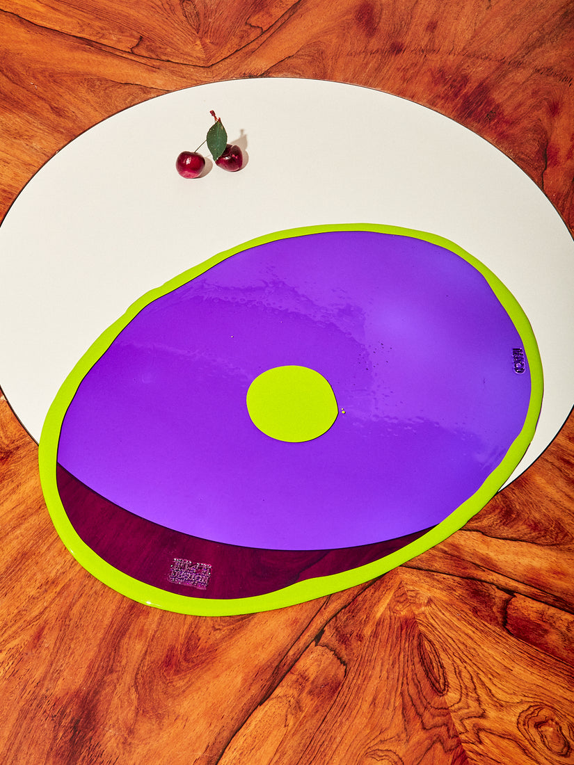 Purple/Lime Dot Table-Mates Placemat by Gaetano Pesce for Fish Design.