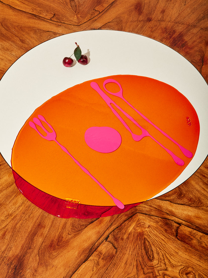 Orange Fuchsia Table-Mates Placemat by Gaetano Pesce for Fish Design.