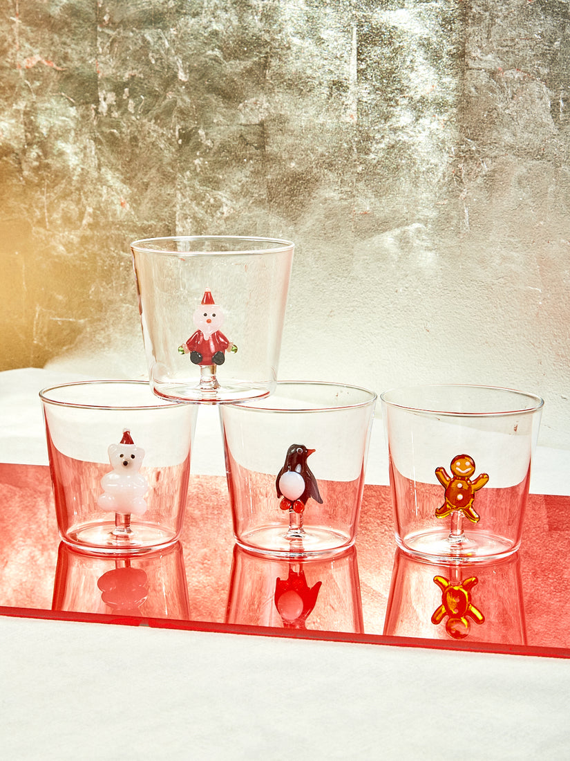 Four Ichendorf Milano Holiday Tumblers in different styles.