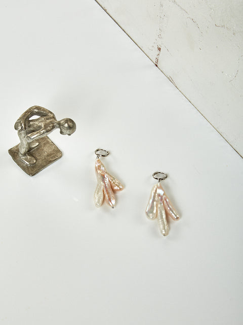 Host Earrings with Chicken Feet Pearls