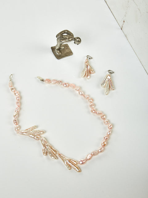 Host Earrings with Chicken Feet Pearls