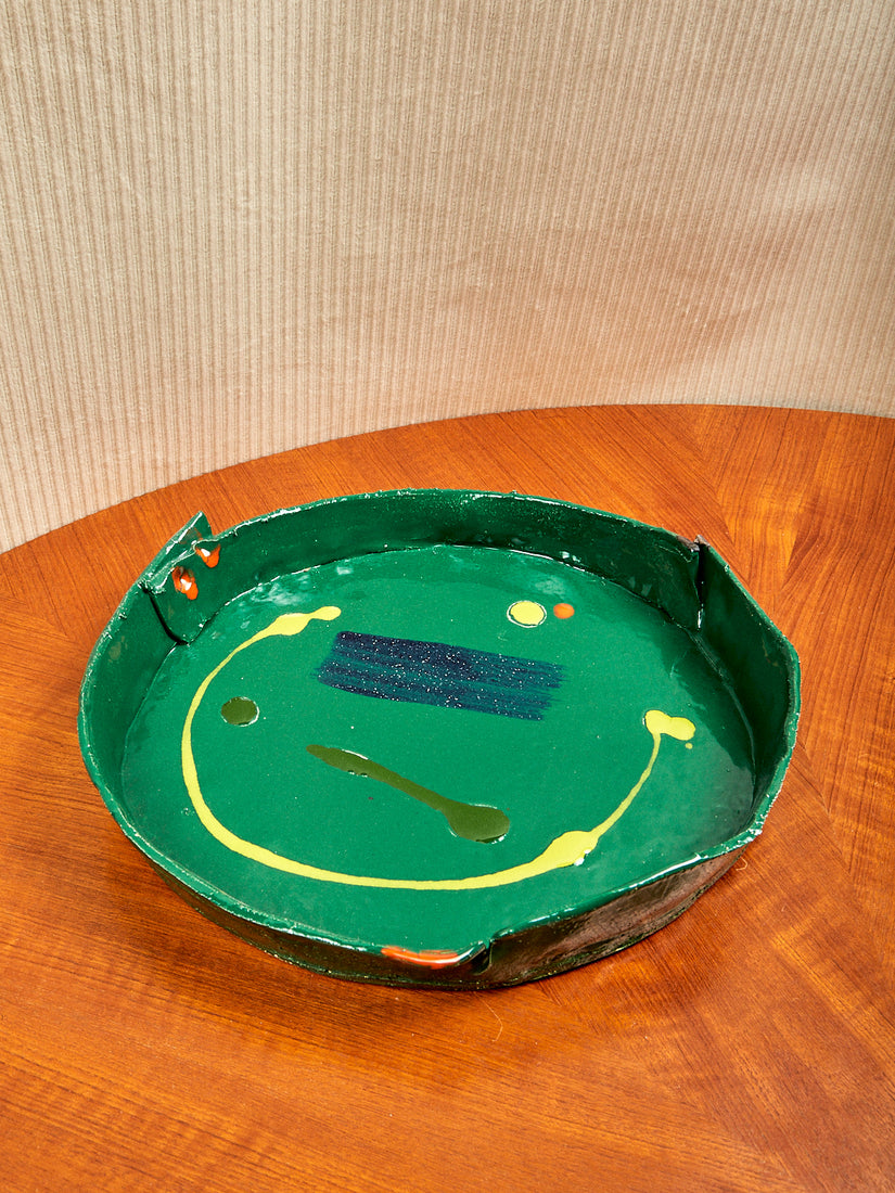 Ceramic Platter in Emerald Green