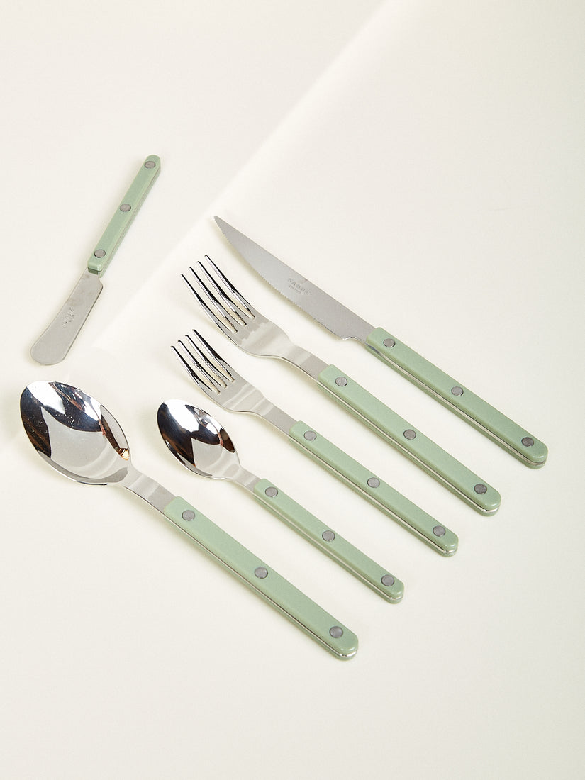 Stainless Steel Flatware in Sage