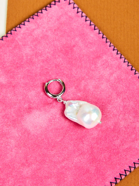 Single Host Earring with Baroque Pearl