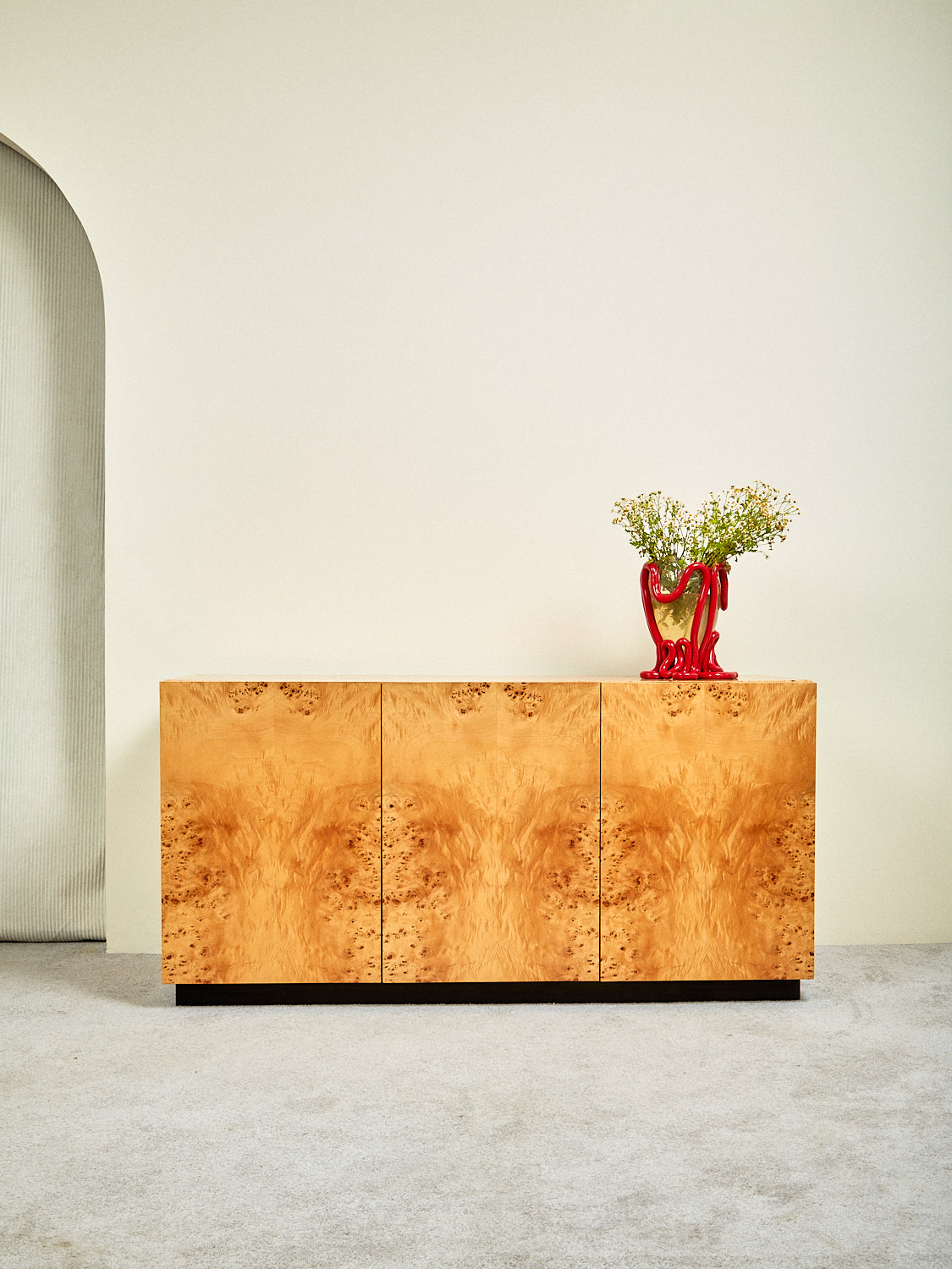 Vintage Burl Wood Credenza