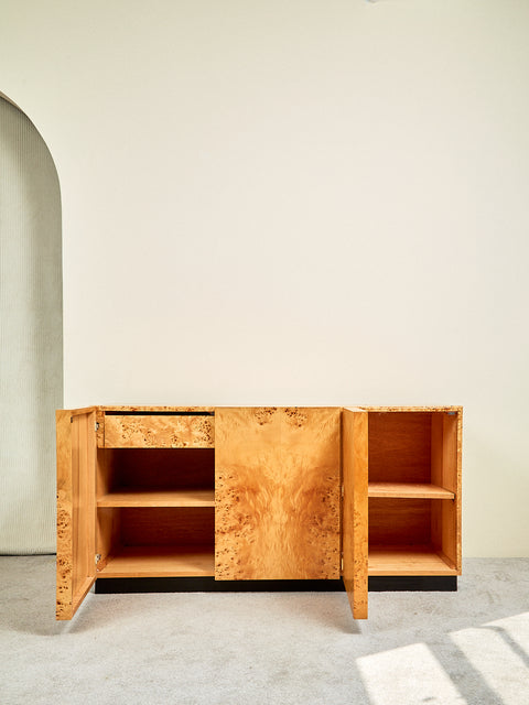 Vintage Burl Wood Credenza