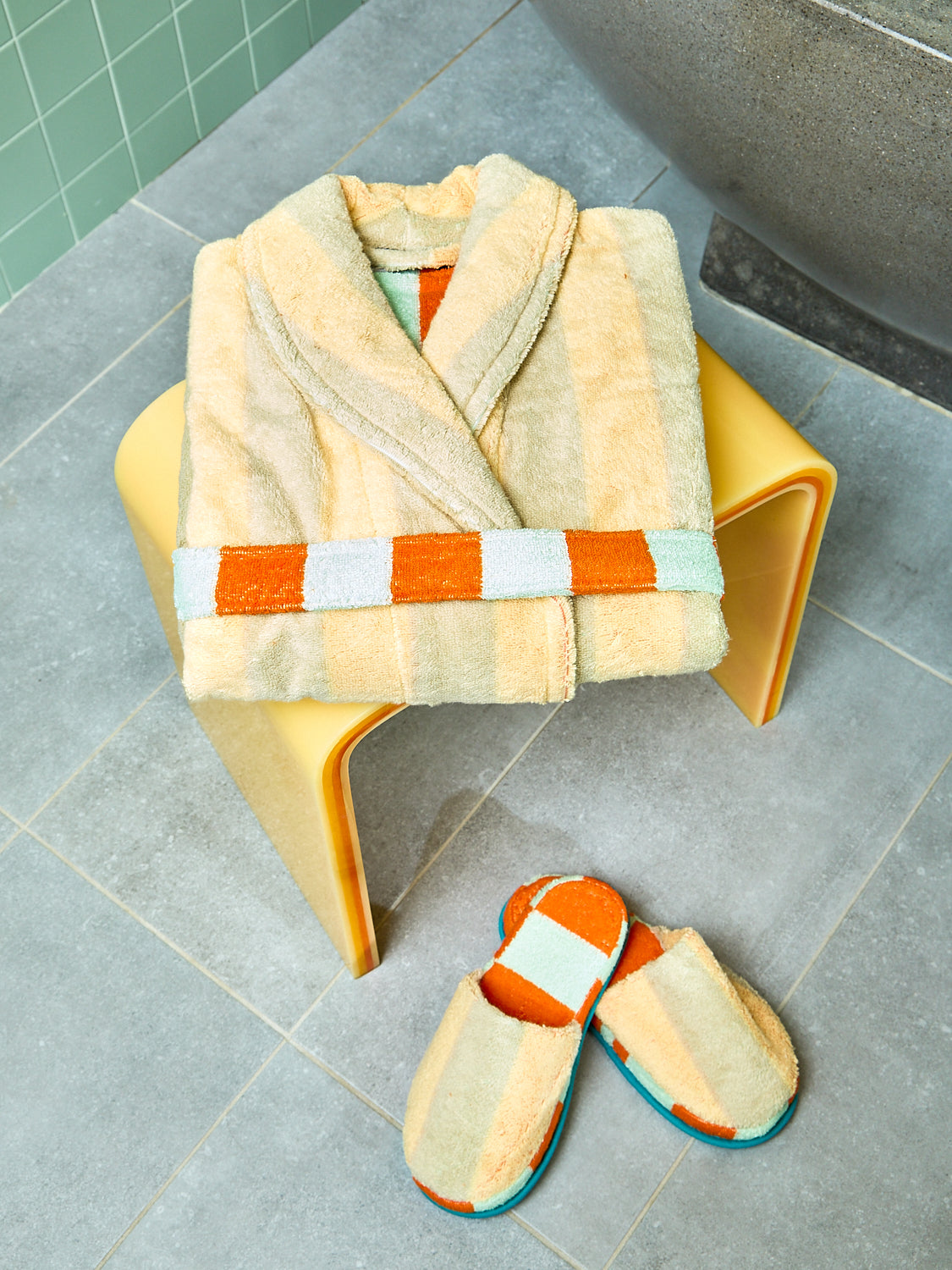 Terry Stripe Slippers