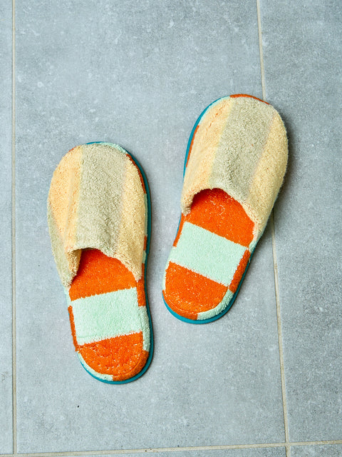 Terry Stripe Slippers