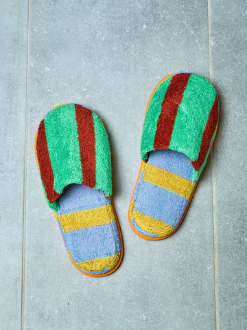 Terry Stripe Slippers