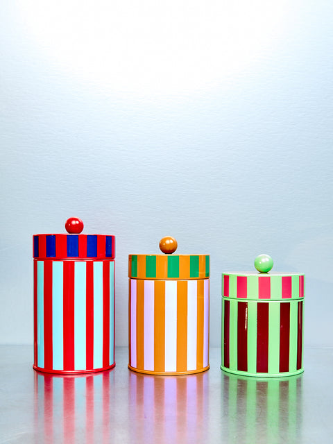 Striped Canister Set of 3