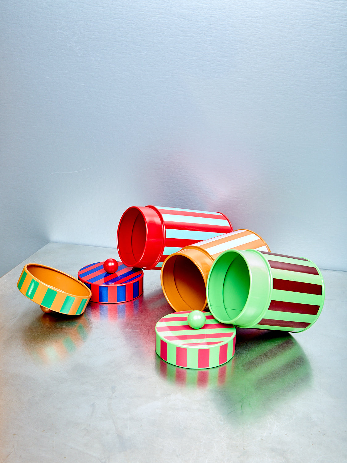 Striped Canister Set of 3