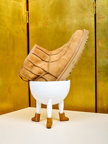 Leg Bowl with Suede Boots