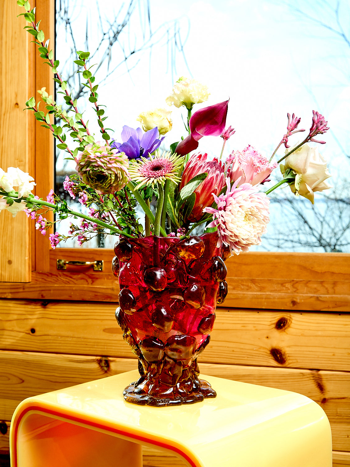 Nugget Vessel in Fuchsia Amber