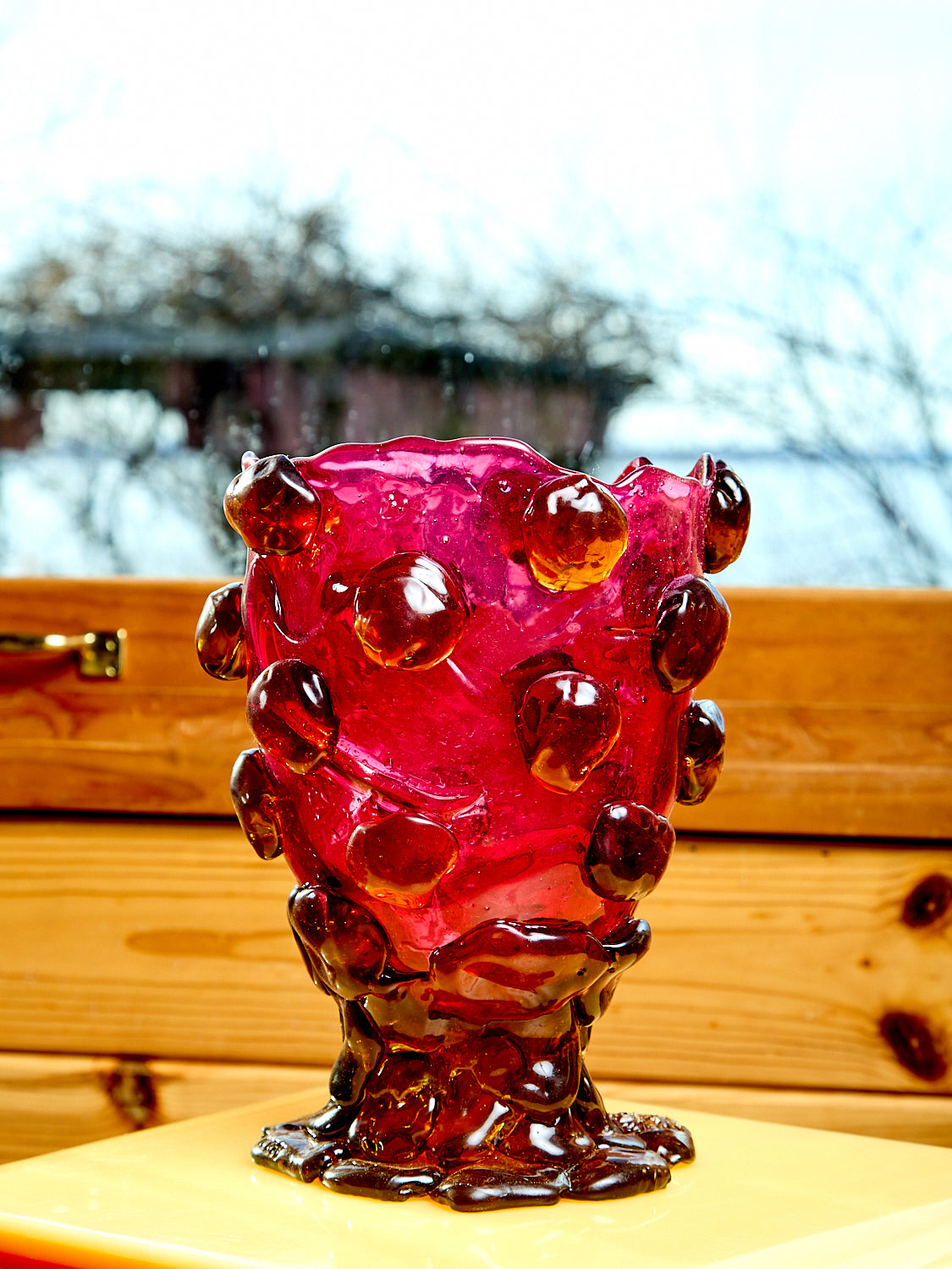 Nugget Vessel in Fuchsia Amber