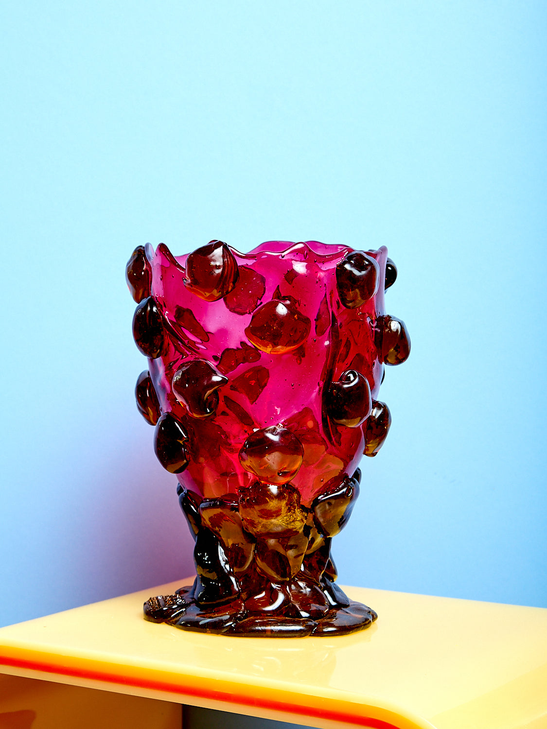 Nugget Vessel in Fuchsia Amber