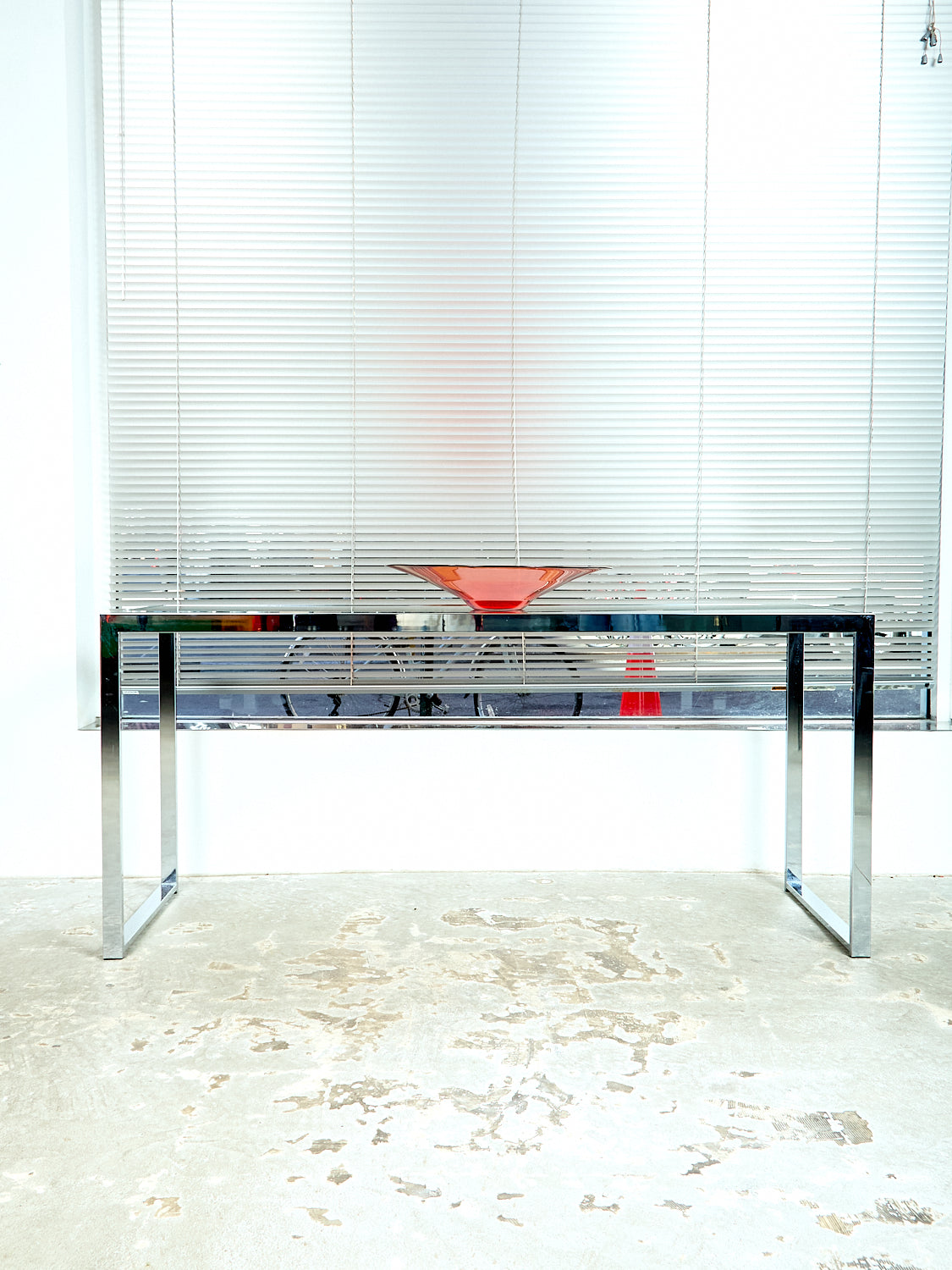 Vintage Chrome and Glass Console