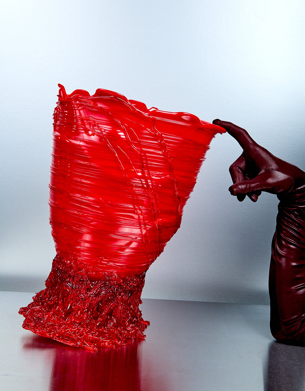 Large Spaghetti Vessel in Red